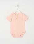 Little Bundle Waffle Essentials Short-Sleeve Bodysuits, Dusty Pink product photo
