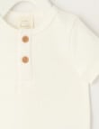 Little Bundle Waffle Essentials Short-Sleeve Bodysuits, Coconut White product photo View 02 S