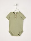 Little Bundle Waffle Essentials Bodysuit, Sage product photo