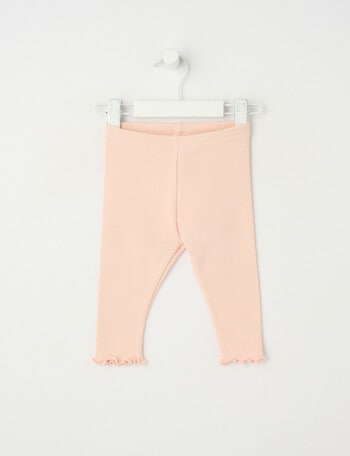Little Bundle Waffle Essentials Pants, Dusty Pink product photo