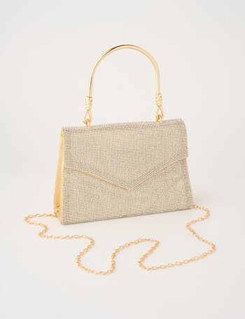 Whistle Accessories Sparkle Top Handle Evening Bag, Gold product photo