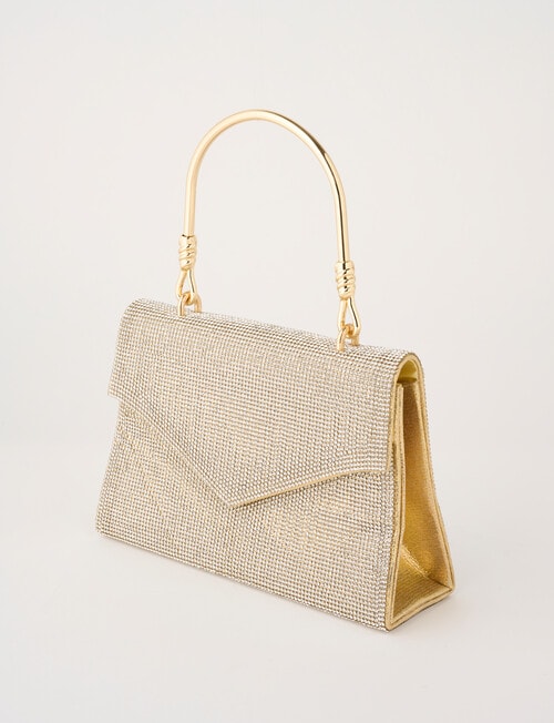 Whistle Accessories Sparkle Top Handle Evening Bag, Gold product photo View 05 L