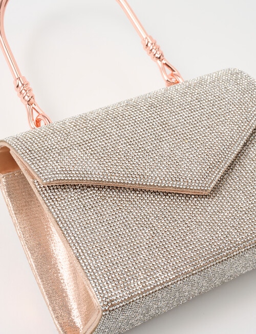 Whistle Accessories Sparkle Top Handle Evening Bag, Rose Gold product photo View 05 L