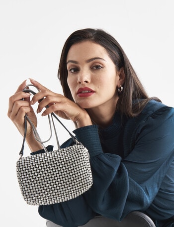 Whistle Accessories Square Sparkle Bag, Black product photo