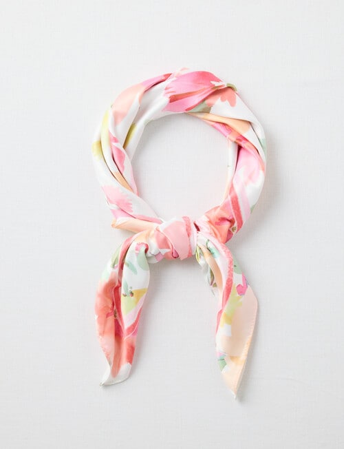 Boston + Bailey Square Satin Print Scarf, Bright Bloom product photo