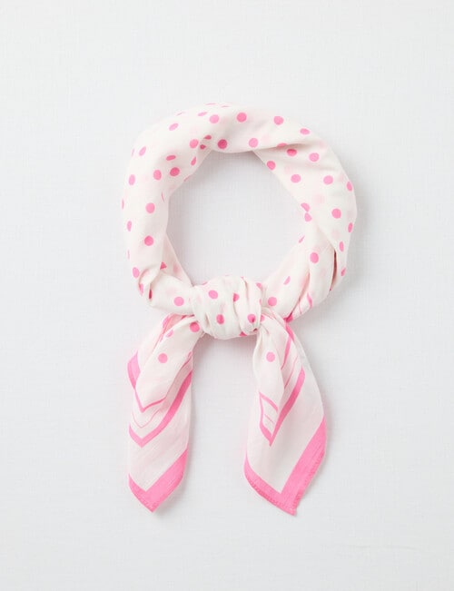 Boston + Bailey Square Cotton Print Scarf, Pink Spot product photo