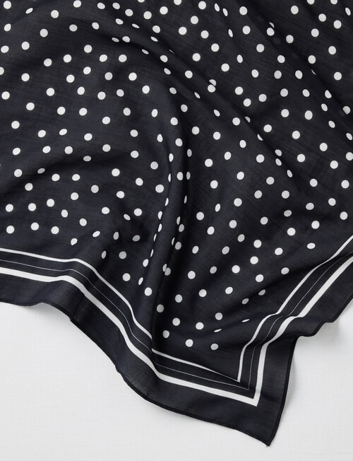 Boston + Bailey Square Cotton Print Scarf, Black Spot product photo View 02 L