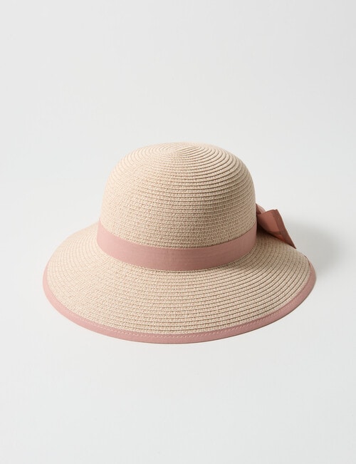 Boston + Bailey Bow Cloche Hat, Ivory & Blush product photo