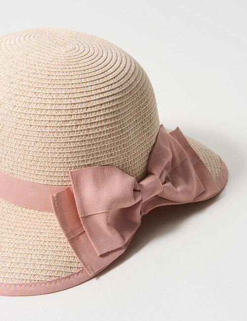 Boston + Bailey Bow Cloche Hat, Ivory & Blush product photo View 03 L