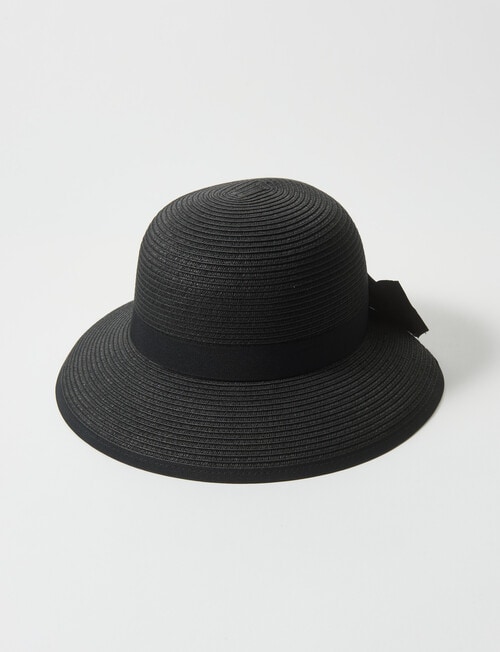Boston + Bailey Bow Cloche Hat, Black & Black product photo