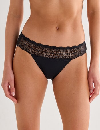 Lyric Lace Top Bikini Brief, Black product photo