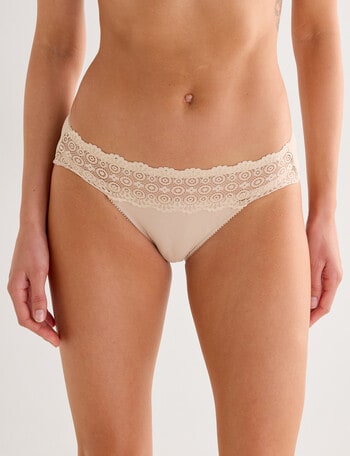 Lyric Lace Top Bikini Brief, Nude product photo