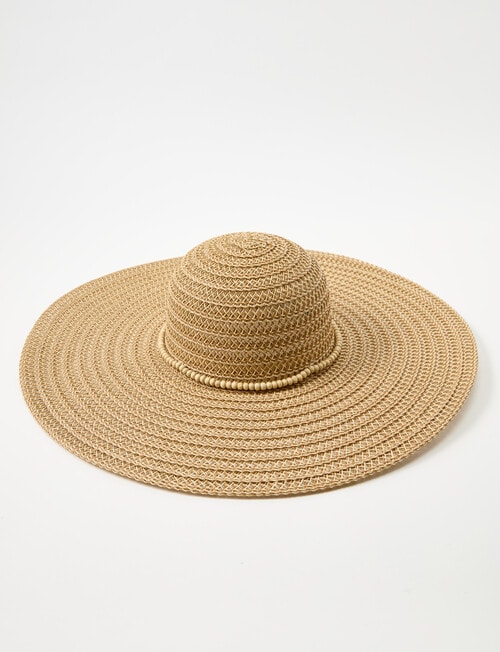 Zest Resort Wide Brim Bead Trim Hat, Natural product photo