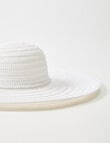 Zest Resort Wide Brim Bead Trim Hat, White product photo View 02 S