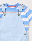 Teeny Weeny Stripe Shortall & Tee Two Piece Set, Azure product photo View 03 S