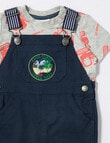 Teeny Weeny Digger Tee & Shortall, 2-Piece Set, Navy & Grey Marle product photo View 03 S