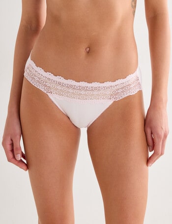 Lyric Cotton & Lace Top Bikini Brief, Blush product photo