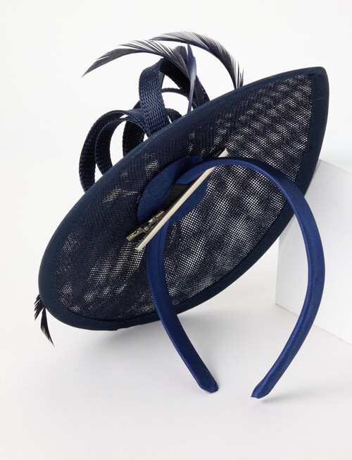 Whistle Accessories Lillian Fascinator, Navy product photo View 03 L