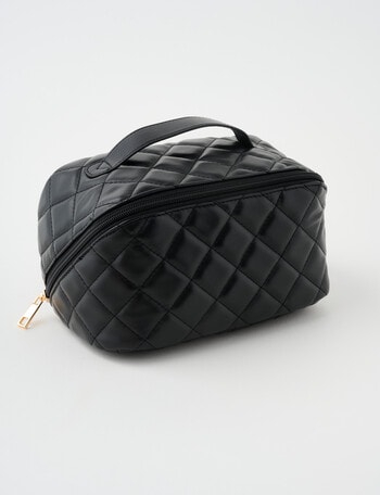 Boston + Bailey Quilted Zip Vanity Case, Black product photo