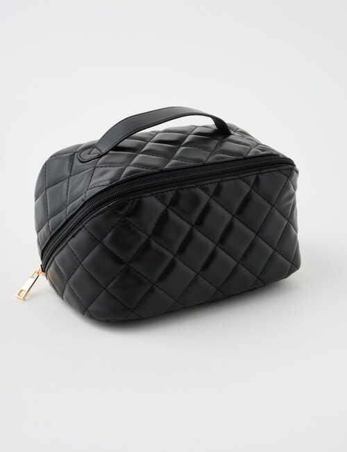 Boston + Bailey Quilted Zip Vanity Case, Black product photo