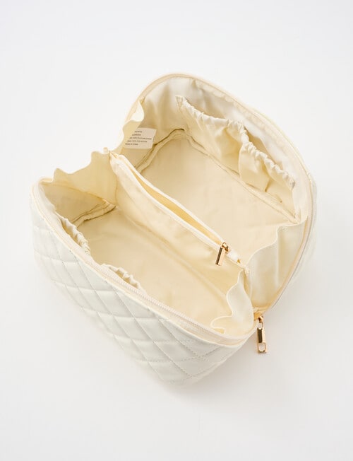 Boston + Bailey Quilted Zip Vanity Case, Ivory product photo View 02 L