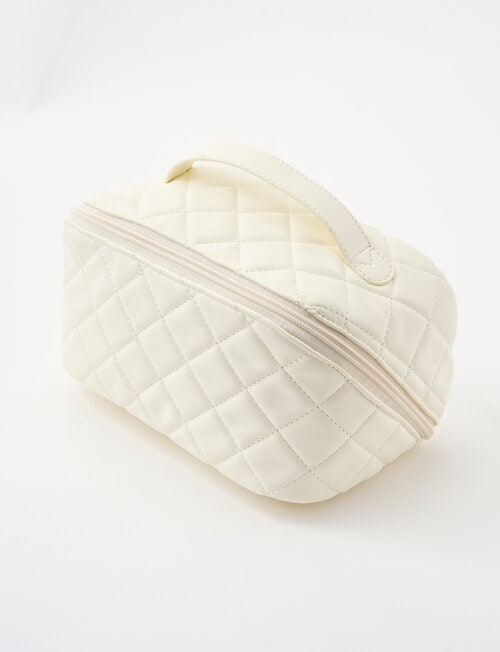 Boston + Bailey Quilted Zip Vanity Case, Ivory product photo View 03 L