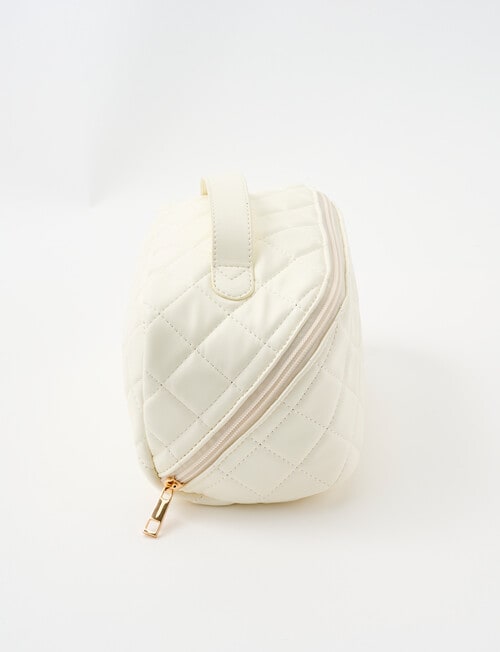Boston + Bailey Quilted Zip Vanity Case, Ivory product photo View 04 L