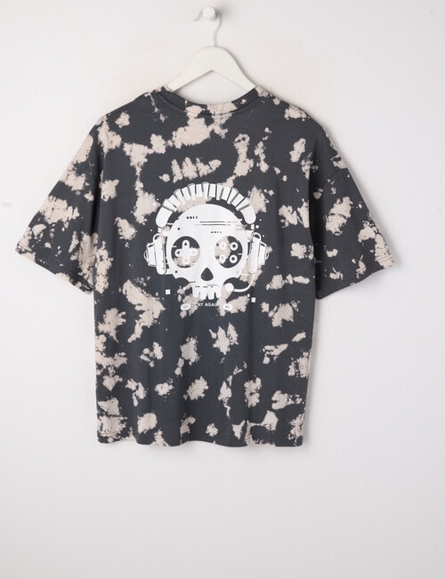 Sleep Squad Game Over Tie Dye Short PJ Set, Charcoal & Stone, 8-16 product photo View 02 L