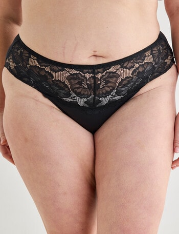 Lyric Dawn Lace Hi Cut Brief, Black product photo