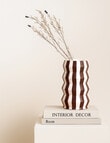 M&Co Lola Stripe Vase, Choc product photo