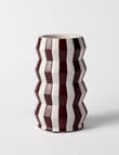 M&Co Lola Stripe Vase, Choc product photo View 02 S