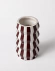 M&Co Lola Stripe Vase, Choc product photo View 03 S