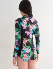 Zest Swimwear Tropical Hibiscus Surf Suit, Black product photo View 02 S