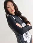 Zest Swimwear Hibiscus Surf Suit, Black & White product photo View 04 S
