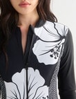 Zest Swimwear Hibiscus Surf Suit, Black & White product photo View 06 S