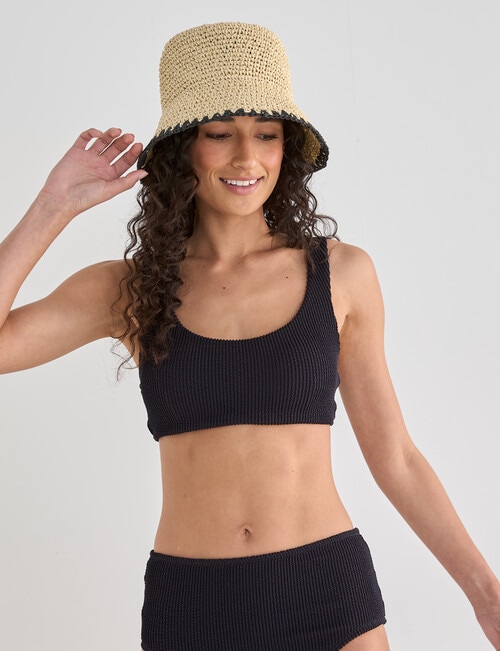 Zest Swimwear Textured Sporty Bikini Top, Black product photo