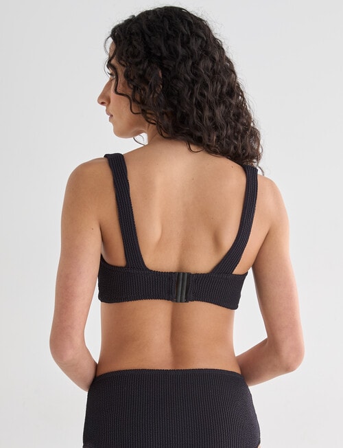 Zest Swimwear Textured Sporty Bikini Top, Black product photo View 02 L