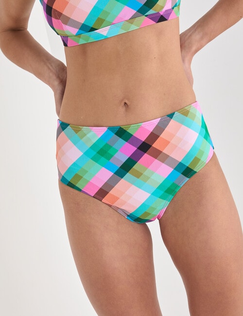 Zest Swimwear Check High Waisted Bikini Brief, Lilac product photo