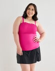 Zest Resort Curve Smocked Bodice Tankini, Hot Pink product photo View 04 S