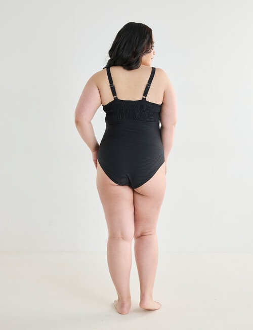 Zest Resort Curve Smocked Bodice Suit, Black product photo View 02 L