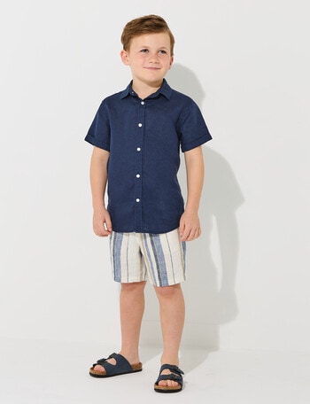 Mac & Ellie Stripe Linen Short, Blue product photo