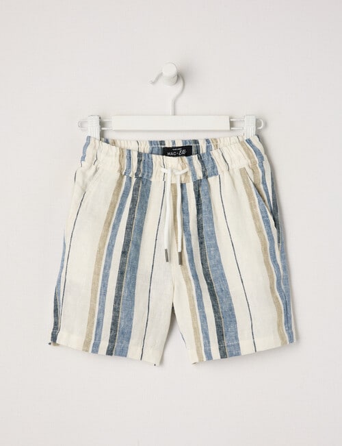 Mac & Ellie Stripe Linen Short, Blue product photo View 04 L