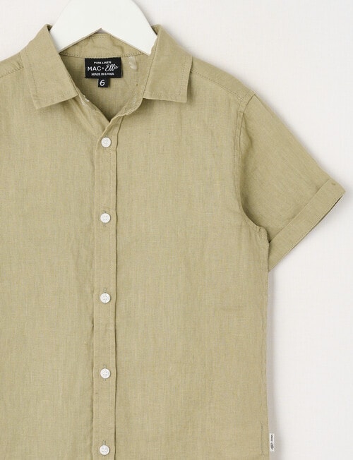 Mac & Ellie Linen Short Sleeve, Pistachio & Leaf product photo View 02 L