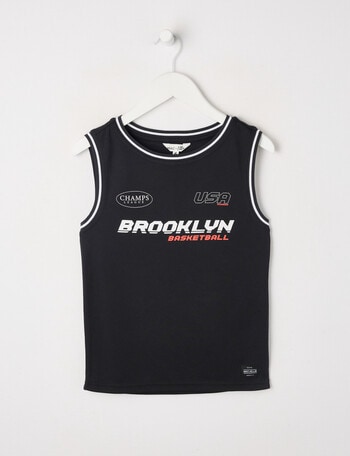 Mac & Ellie Mesh Basketball Tank Top, Black product photo