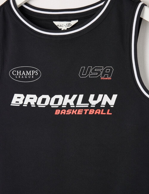 Mac & Ellie Mesh Basketball Tank Top, Black product photo View 02 L