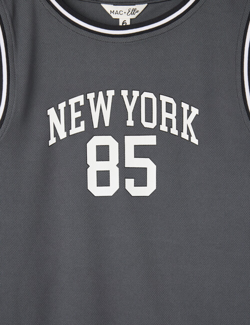 Mac & Ellie Mesh Basketball Tank Top, Grey product photo View 02 L