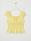 Switch Lily Shirred Top, Lemon product photo