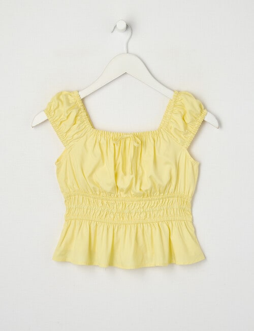 Switch Lily Shirred Top, Lemon product photo