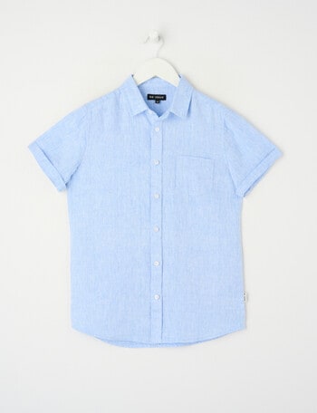 No Issue Linen Short Sleeve Shirt, Blue product photo