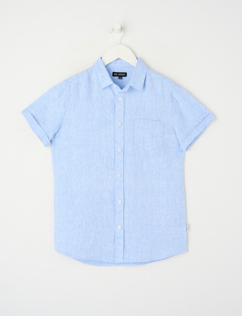 No Issue Linen Short Sleeve Shirt, Blue product photo View 04 L